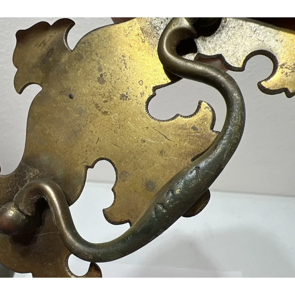 Gold Tone Brass Drawer Pulls‎ Handles LOT Of 5 Mixed Sizes & Styles